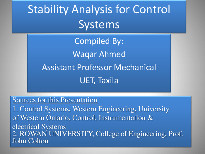 Control system stability analysis